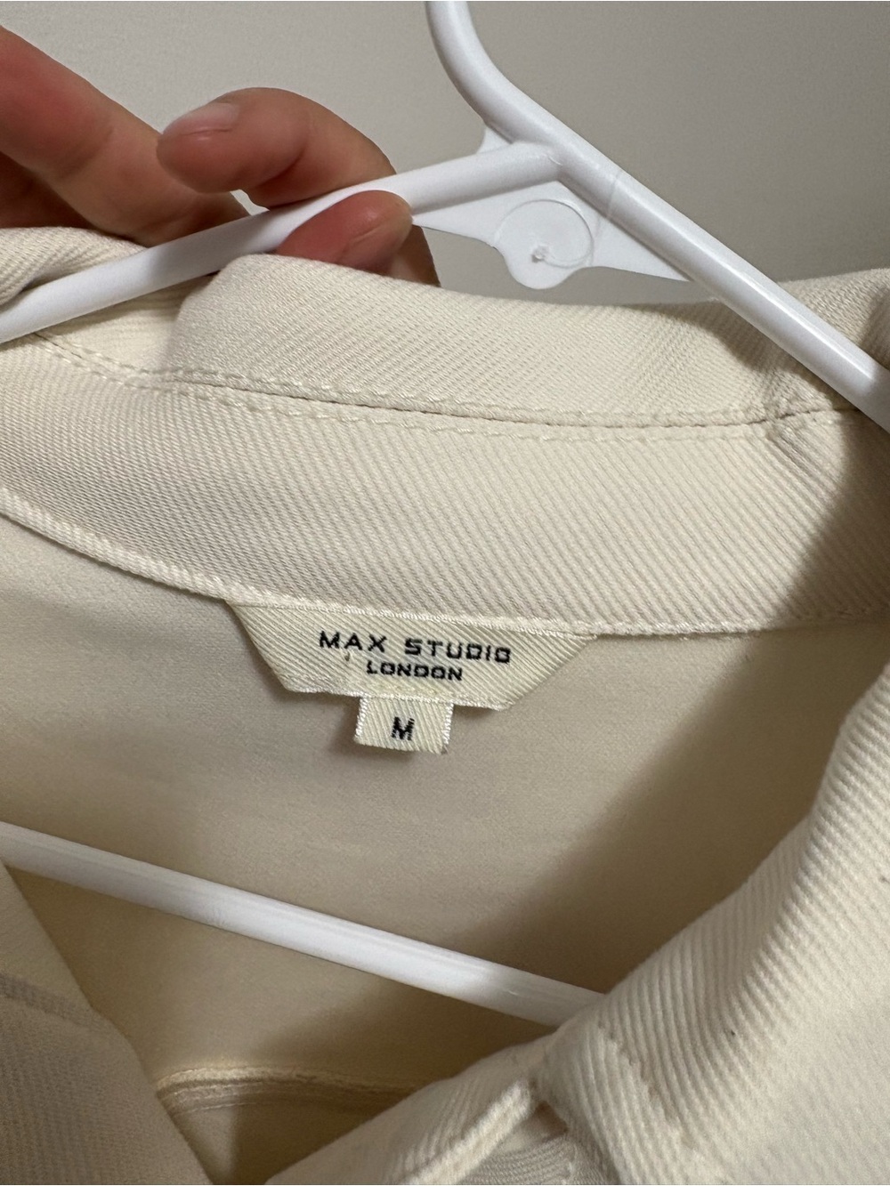 Max Studio Cream Button-Front Jean Jacket - Picture 3 of 3